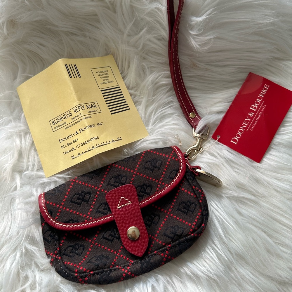 Dooney & Bourke Black and Red Patterned Wristlet